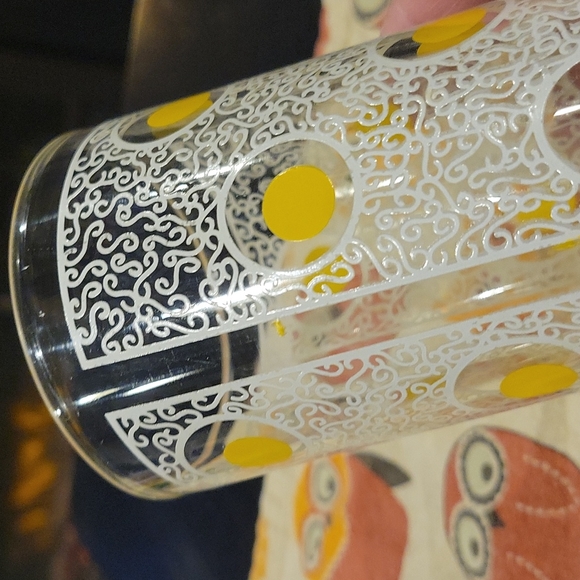 5 For 25.00/MCM Polkadot/Trellis Tumbler glass,stamped mexico,euc - Picture 3 of 4